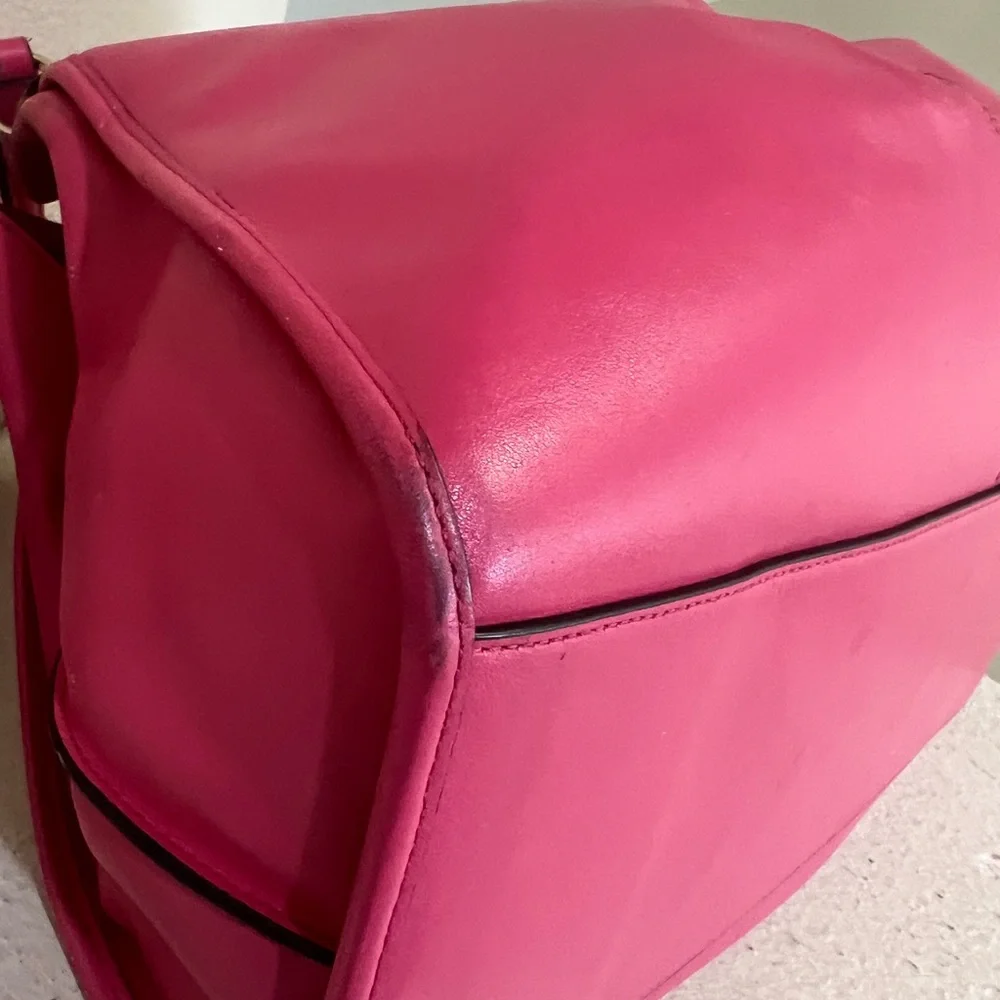 Coach Carlyle‎ Hot Pink Leather Shoulder Tote Handbag Rare casual work travel